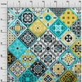 thumbnail image 3 of oneOone Viscose Jersey Dark Teal Blue Fabric Abstract Traditional Dress Material Fabric Print Fabric By The Yard 60 Inch Wide, 3 of 7