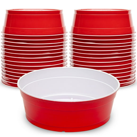 GoSports Party Dog Bols de Nourriture pour Animaux Jetables Style Tasse Rouge pour Chats et Chiens - Grandes et Petites Tailles 60 oz