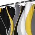 thumbnail image 3 of Black and Yellow Shower Curtain, Abstract Modern Grey and Yellow Bathroom Decor Accessories Shower Curtain Set with Hooks, 72x72, 3 of 4