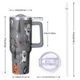 thumbnail image 2 of Halloween Gray Ghosts Cats and Pumpkins Tumbler with Handle and Lid,40oz Double Wall Vacuum Insulated Tumbler,Cups Gift for Women and Men, 2 of 7