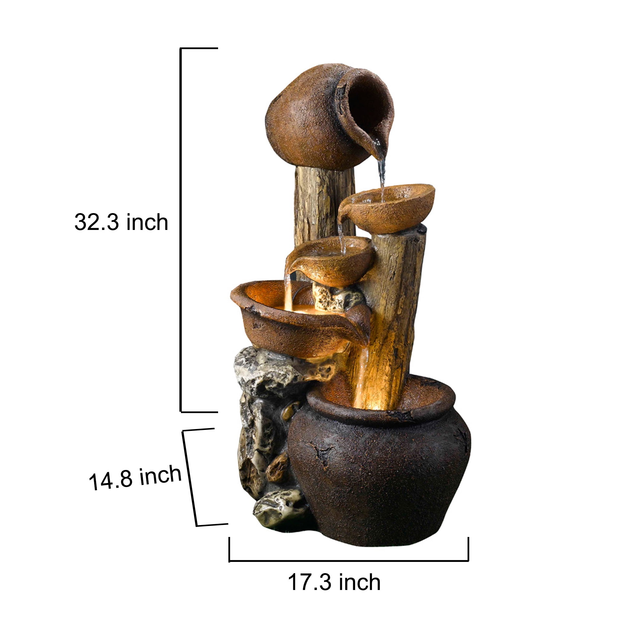 Pentole Pot Outdoor Fountain with Illumination