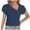 Blue4, variant on yillto Womens Summer Shirts V Neck Buttons Short Sleeve Blouse Fashion Solid Color Tunic Tops Clothes