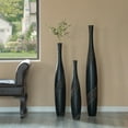 thumbnail image 2 of Contemporary Bottle Shape Decorative Floor Vase, Brown with Cobbled Stone Pattern, 2 of 9