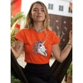 thumbnail image 2 of Unicorn Skull W Flowers T-Shirt Women -Smartprints Designs, Female 4X-Large, 2 of 4