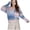 Blue, variant on Fesfesfes Sweater Jacket for Women Casual Long Sleeve Button Tie-dyed Short Sweater Ladies Outwear