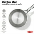 thumbnail image 2 of OXO Mira Tri-Ply Stainless Steel 1.5Qt Chef's Pan with Lid, 2 of 7