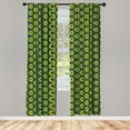 thumbnail image 3 of Ambesonne Yellow and Green Window Curtains, Vintage Hexagons, Each 28" W x 95" L, Green Yellow Green, 3 of 3