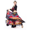 thumbnail image 5 of 90CM/96CM((35.4 inch/37.8 inch) Chiffon Flower Print  Huge Skirt Swing Dress Belly Dance Skirt Gypsy skirt, 1 Coat +1 Skirt,red,90cm(35.4 inch), 5 of 12