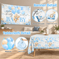 270 Blue Bear Shower Decorations: We Can Bearly Wait Banner Disposable ...