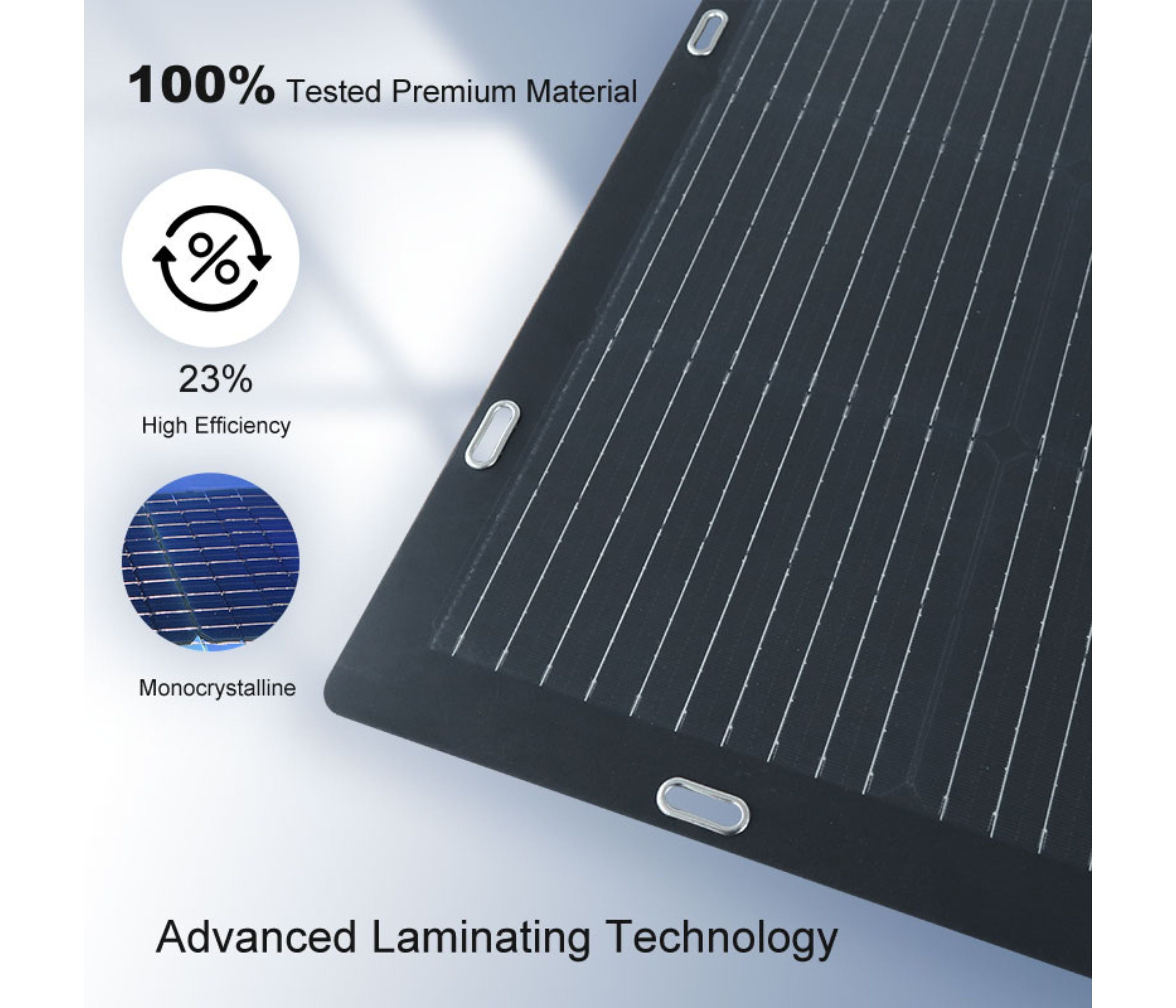 Flextreme 100 Watt 12-Volt Flexible Thin Lightweight Monocrystalline ETFE Solar Panel - Bends 360 Degrees
