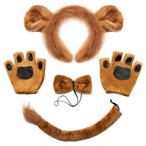 SDFGTstore Elephant Lion Monkey Dog Cats Costume Accessories with Headband Tail Glove and Bowtie, Child Costume