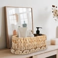 thumbnail image 5 of AuroraX Woven Storage Basket with Lid Handmade Round Seagrass Basket Boho Kitchen Fruit Organizer Natural Water Hyacinth Bin Yellow, 5 of 5