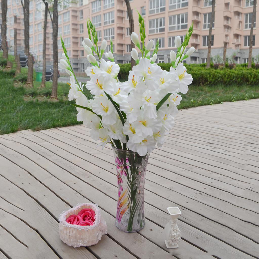 2pcs Artificial Fake Silk Flower Artificial Gladiolus Floral Arrangement 