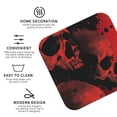 thumbnail image 4 of Fuzoiu Red And Black Abstract Skull Print Leather Coasters Set,Drink Coasters Set of 6,for Tabletop Protection, Durable PVC Coasters,Home Décor and Housewarming Gift,Square, 4 of 7
