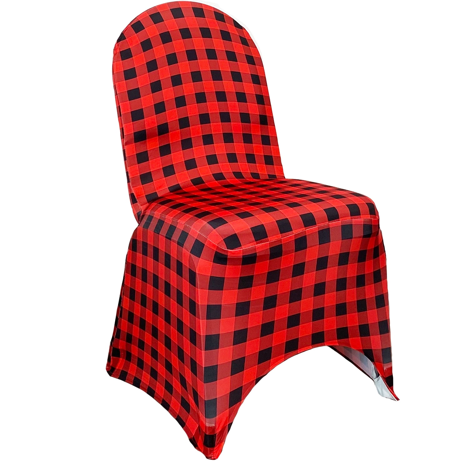 Stretch Spandex Red Buffalo Plaid Banquet Chair Cover