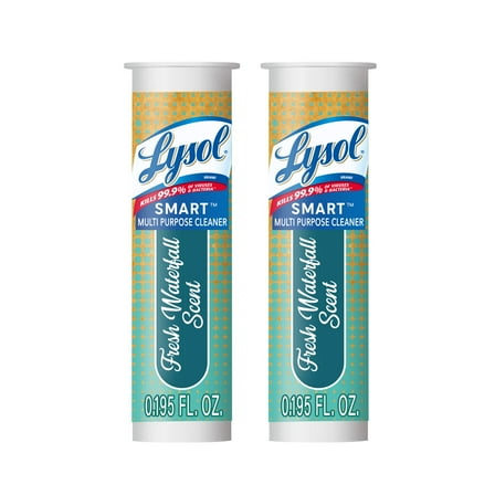 2X - Lysol Smart Multi-Purpose Cleaner, Refill Cartridge, Fresh Waterfall, 0.39 Fl Oz