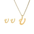 thumbnail image 1 of onlyliua Mode Femme Cadeau 26 Lettres Anglaises Nom Chaîne Pendentif Colliers Boucles d'Oreilles Ensemble Je pour Intérieur/extérieur, 1 of 2