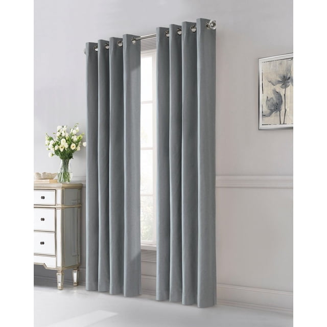 Peru 100% Total Blackout Grommet Curtain Panel Pair by Thermaplus - 52" x 95" in Blue