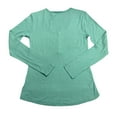 thumbnail image 2 of Eddie Bauer Women's Soft Ribbed Long Sleeve Scoop Snap Henley (Light Spruce, XL), 2 of 2