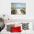 thumbnail image 4 of JEUXUS Beach Pathway Canvas Wall Art - Ocean Theme Artwork Boardwalk Picture with Wood Toned Fence and Weeds Painting for Living Room 20x16in, 4 of 4