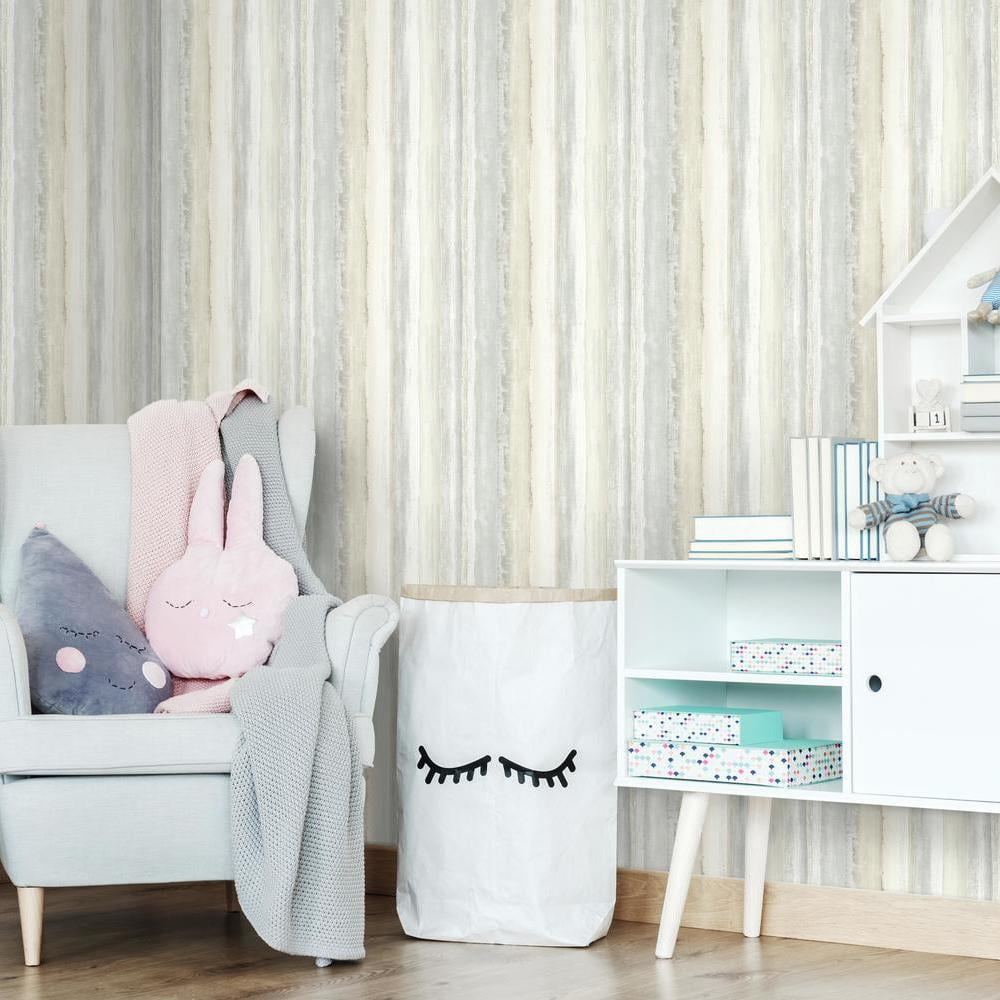 RoomMates Watercolor Stripe Peel and Stick Wallpaper