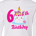 thumbnail image 4 of Inktastic 6th Birthday with Unicorn Cake Long Sleeve Youth T-Shirt, 4 of 5