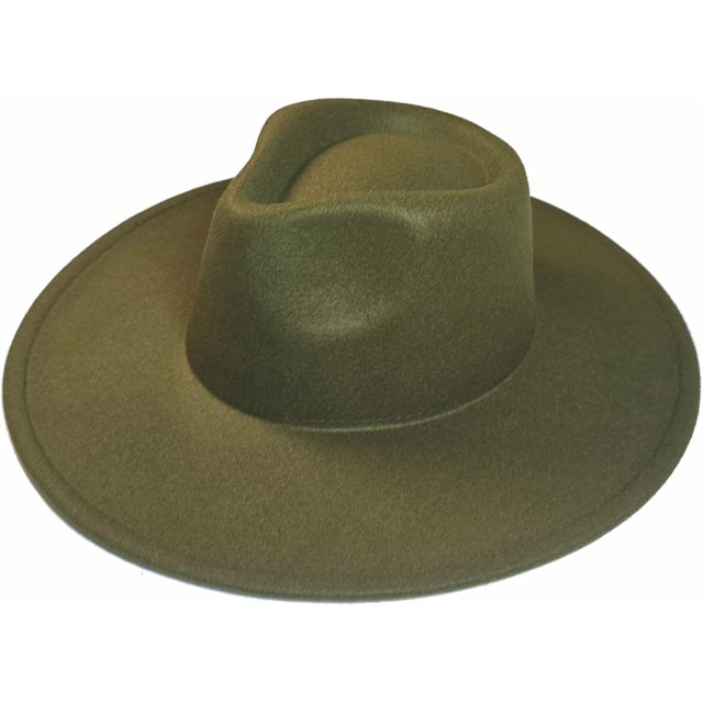 VERVE 8 Wide Brim Vegan Felt Rancher Hat - Women, Men, and Kids Fedora Style with Adjustable Inner Drawstring