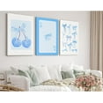 thumbnail image 3 of Blue Bow Wall Art Floral Canvas Wall Decor Coquette Flower Wall Art Trendy Aesthetic Poster Girly Preppy Pictures Blue Floral Prints for Living Room Bathroom, 3 of 7