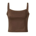 thumbnail image 4 of Women'S Tanks Camis Women'S Sexy Slim Fit Cropped Camisole Tank Top Stretchy Sleeveless V Neck Summer Casual T Shirt For Ladies Fashion Comfortable Coffee L, 4 of 6