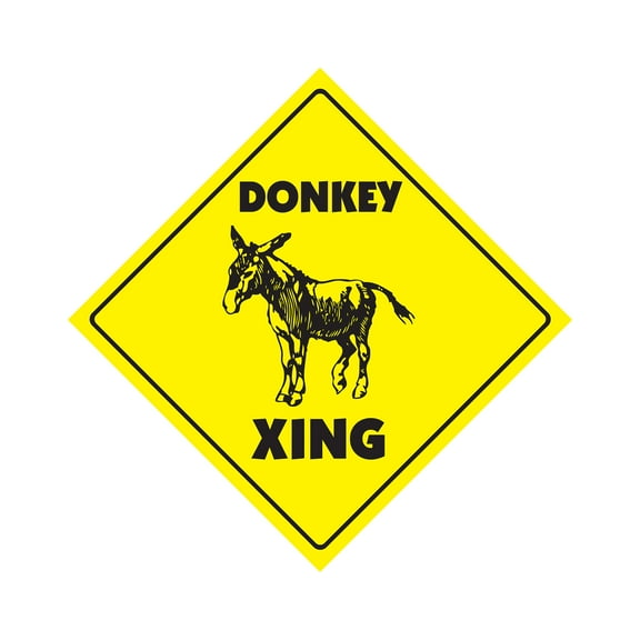 Donkey Crossing Xing Sign Or Decal animals farm mule cart rides farmer jackass