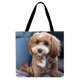 thumbnail image 1 of Patrón perro personalizado-Bolsa mano lino gran capacidad, 1 of 2