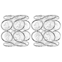 WHAMVOX  2 Pcs Reusable Serviette Buckle Dinning Cloth Rings Napkin Holder Banquet Silver