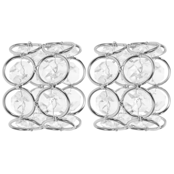 WHAMVOX  2 Pcs Reusable Serviette Buckle Dinning Cloth Rings Napkin Holder Banquet Silver