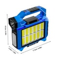 thumbnail image 3 of MesaSe Portable Solar LED Work Light  3-Mode Rechargeable COB Flashlight with Power Bank Function  12 LED Floodlight  Waterproof Emergency Camping Searchlight  USB & Solar Charging  Blue, 3 of 9