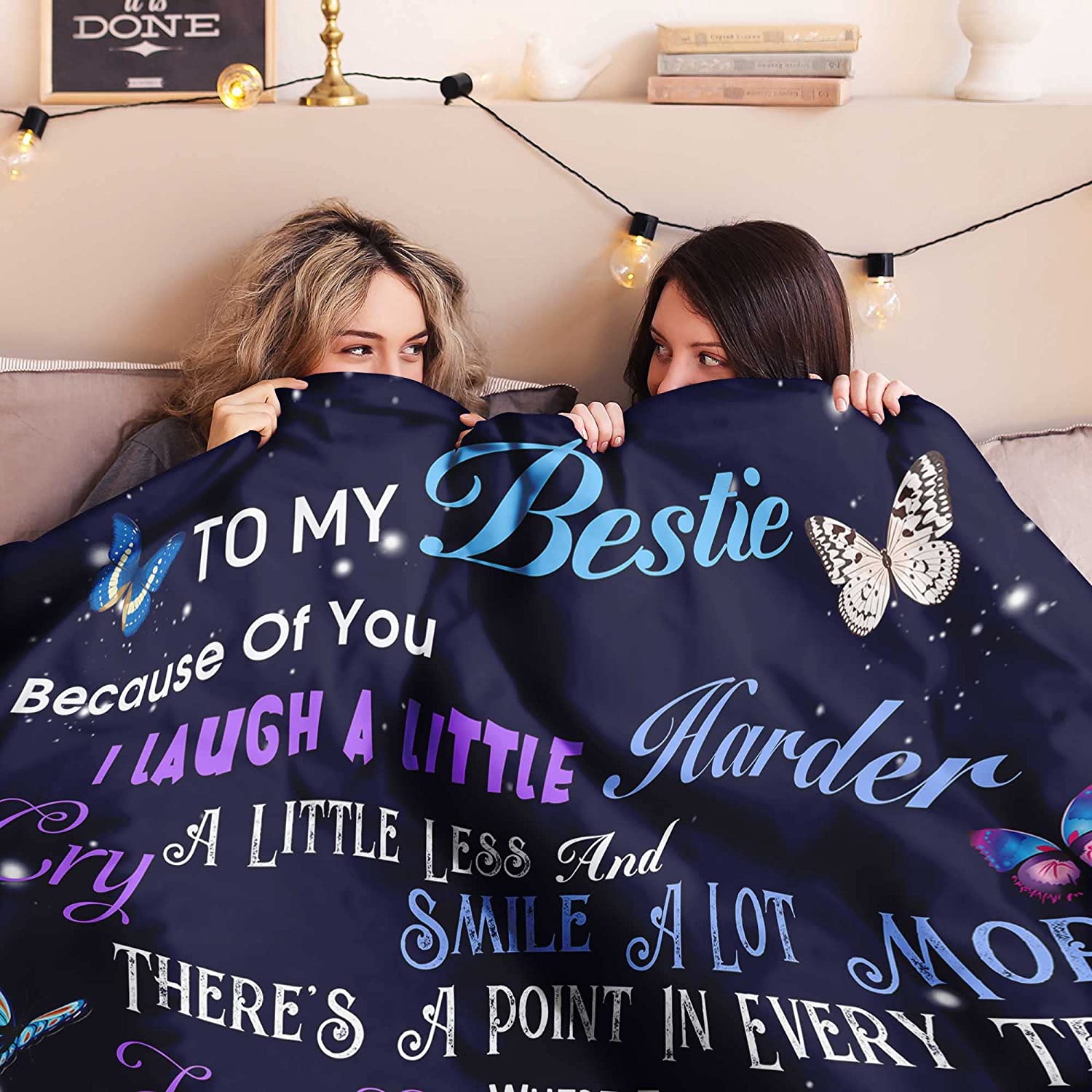 Bestie Decke 60x50 – Geschenk Für Beste Freundin, Weich & Kuschelig, Personalisierbar Für Geburtstag/Weihnachten