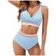 thumbnail image 4 of Traje de Baño de Bikini de Mujer Cuerpo Dividido Cintura Alta Abdominal Que Cubre Traje de Baño Ajustado, Ropa de Playa Sexy de Poliéster para la Piscina, el Mar Y el Verano, 4 of 9
