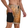 thumbnail image 2 of Kdxio Sparkling Orange And Black Print Men'S Swim Trunks With Compression Liner 7 Inch Inseam Quick Dry Swim Shorts, 2 of 7