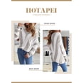 thumbnail image 4 of HOTAPEI V Neck Sweaters for Women Color Block Striped Knitted Sweater Long Sleeve Pullover Sweaters Knit Tops, 4 of 6