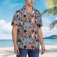 thumbnail image 4 of Manatee Starfish Pattern Mens Hawaiian Shirt Short Sleeve Casual Button Up Tropical Summer Beach Shirt, 4 of 9