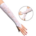 thumbnail image 1 of Guantes de encaje para mujer Macarena hasta el codo sin dedos, 1 of 7