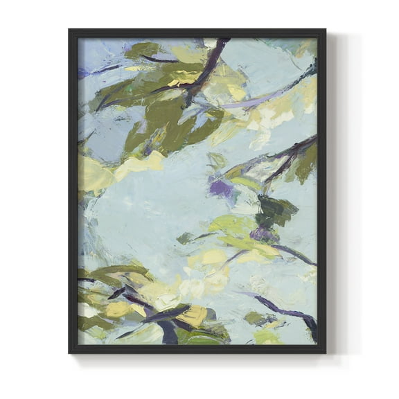 Aqua Sky Framed Print in Black Solid Wood Framed Print No Nail Hanging
