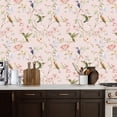 thumbnail image 2 of Peel and Stick Wallpaper 17.7in x 9.8ft Graceful Hummingbirds Cherry Blossoms Pink Elegant Floral Contact Paper Vinyl Self-Adhesive Removable Wall Paper for Bedroom DIY Home Decor Renter Friendly, 2 of 8