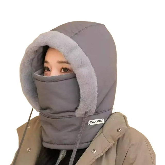 Winter Hat Unisex, Pullover With Ear Protection, Outdoor Fleece Lining, Warm Face Mask, Neck Warmer, All-In-One For Cycling