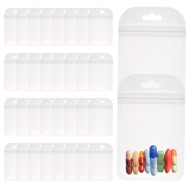 EeaseMX 50 bolsas transparentes para pastillas, bolsas autosellables para joyería, bolsas de viaje para pastillas.