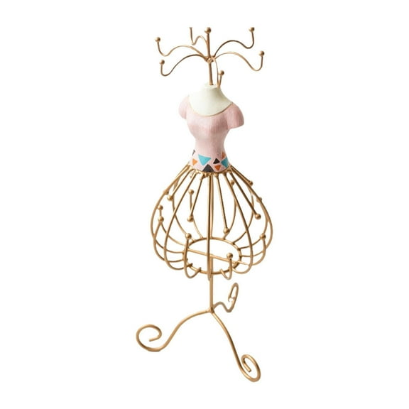 freneci Princess Jewelry Display for Countertop Bedroom Dressing Room Pink