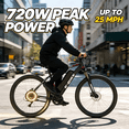 thumbnail image 6 of Electric Bike for Adults,26”Electric Mountain Bike 432Wh Internal Battery & LCD Display, with 7-Speed, 20MPH Ebike,720W (Peak) Motor Commuter Electric Bicycle,UL2849, 6 of 9