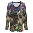 thumbnail image 4 of Ninjago Womens T Shirts V Neck Long Sleeve Tops Causal Loose Summer T-Shirts M, 4 of 7