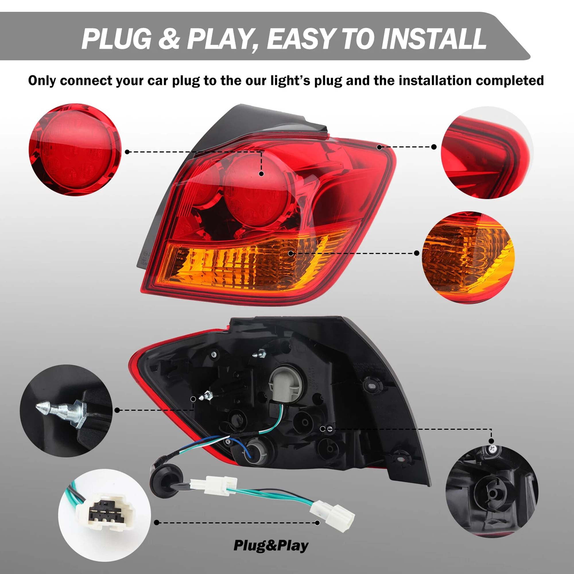 MZORANGE Passenger Rear Tail Light Lamps for Mitsubishi Outlander Sport ASX 2011-2019