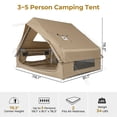 thumbnail image 2 of Zimtown Inflatable Tent with Hand Pump for Camping, Easy Setup Air Glamping Tents, All-Weather Waterproof Blow up Camping Tent for Family, Khaki, 2 of 13