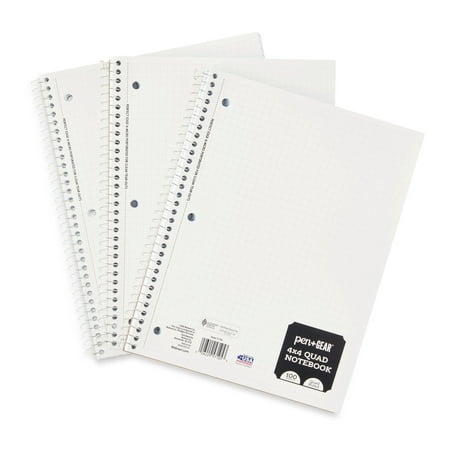 Pen+Gear Graph Notebook, Graph Ruled, 100 Sheets, 3 Pack